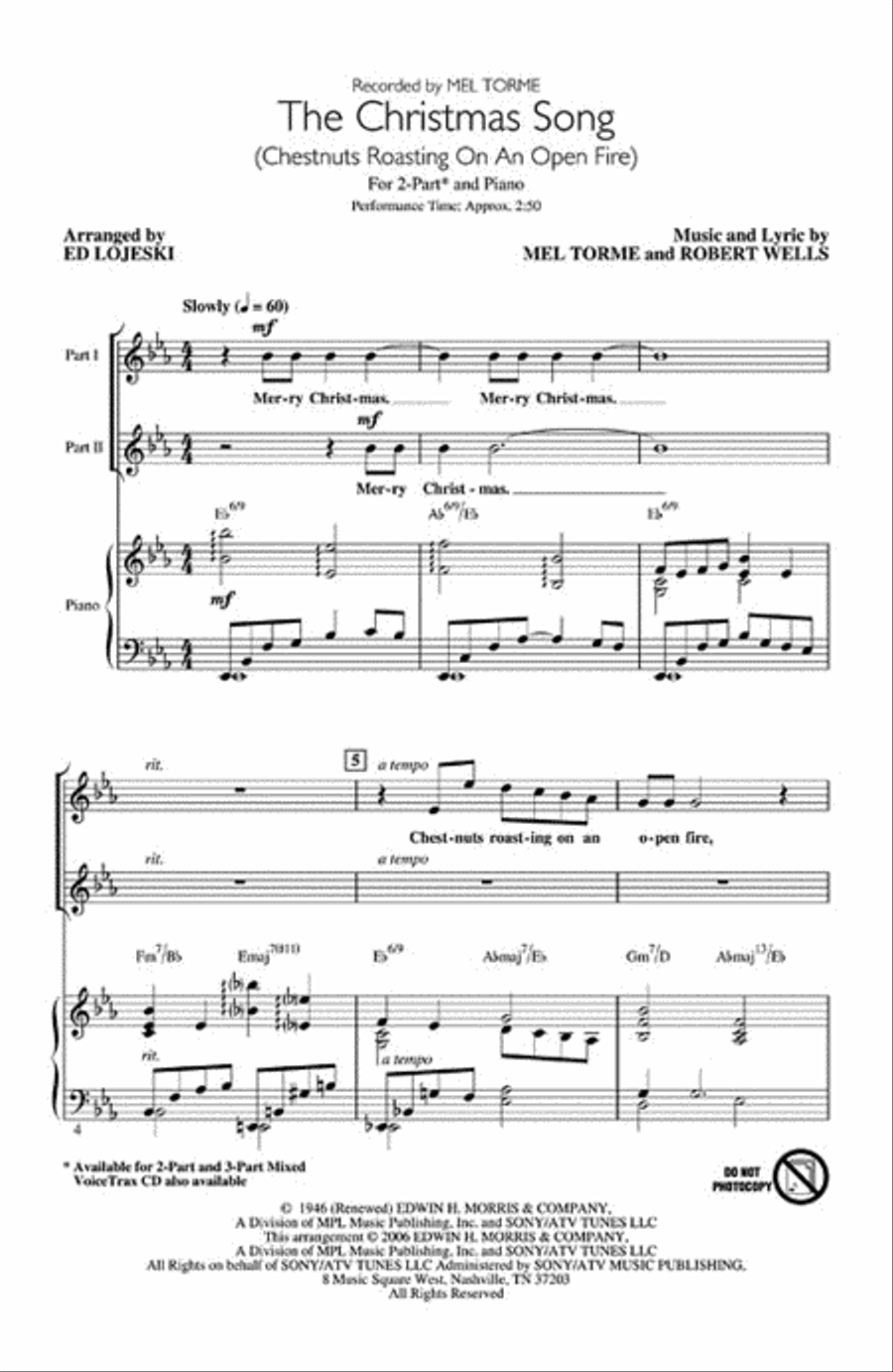 The Christmas Song (Chestnuts Roasting on an Open Fire) 2-Part scores gallery preview page 2