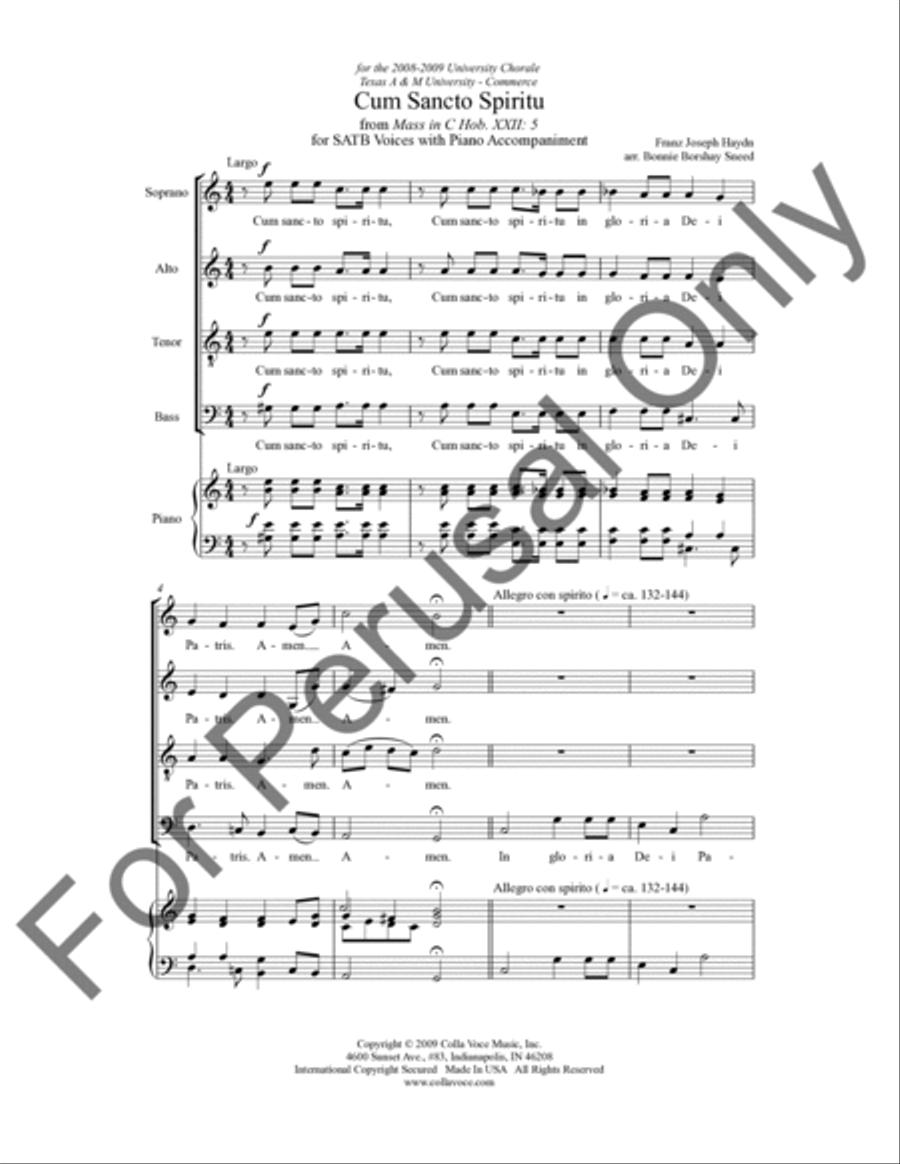 Cum Sancto Spiritu 4-Part scores gallery preview page 2