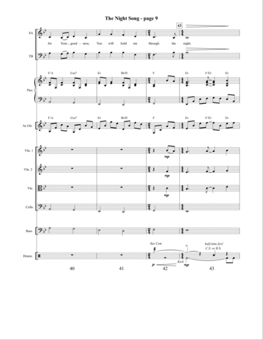 The Night Song 4-Part scores gallery preview page 10