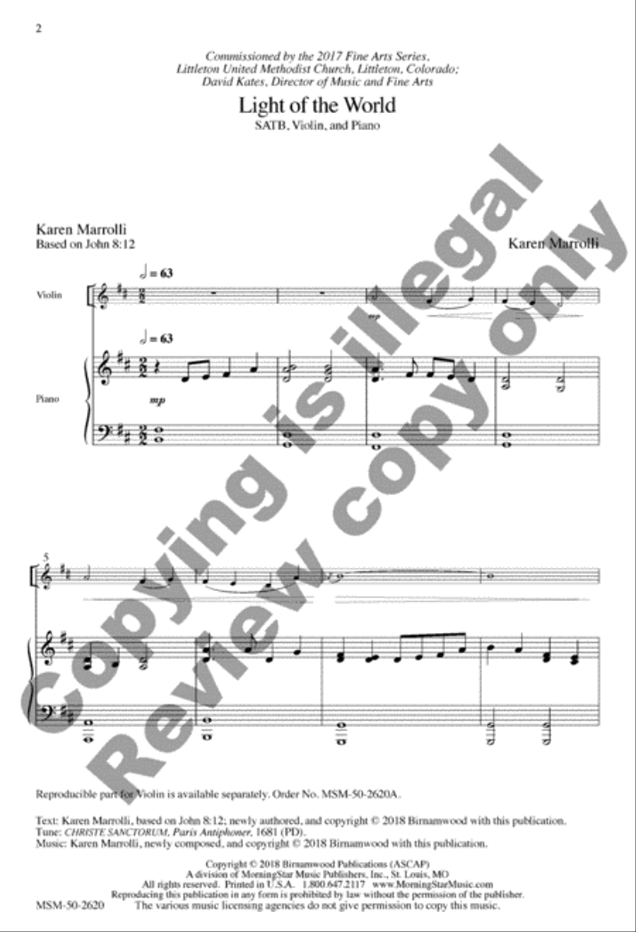 Light of the World 4-Part scores gallery preview page 13