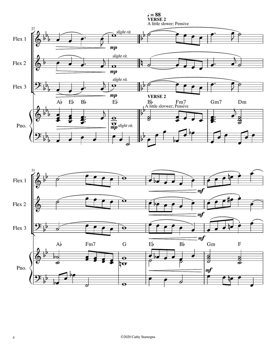 Onward Christian Soldiers (Instrumental Solo)-Flexible Instrumentation, Chords, Piano Accompaniment Large Ensemble scores gallery preview page 6