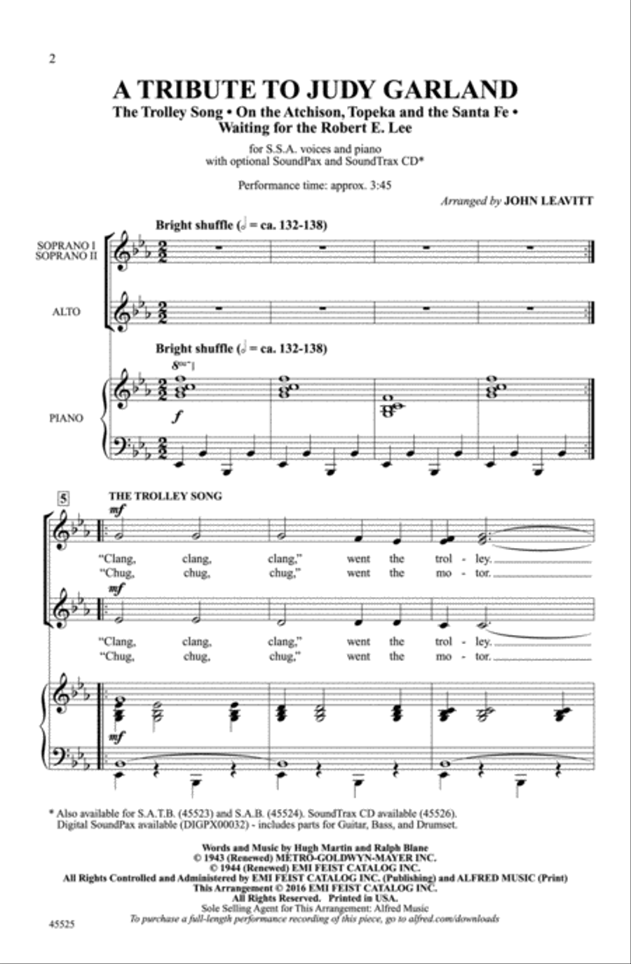 A Tribute to Judy Garland Choir scores gallery preview page 1
