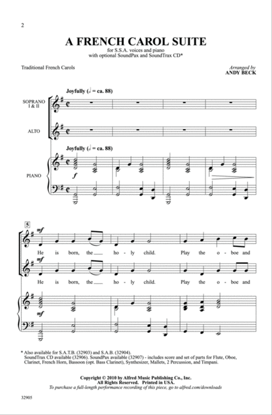 A French Carol Suite A French Carol Suite Women's Choir scores gallery preview page 2