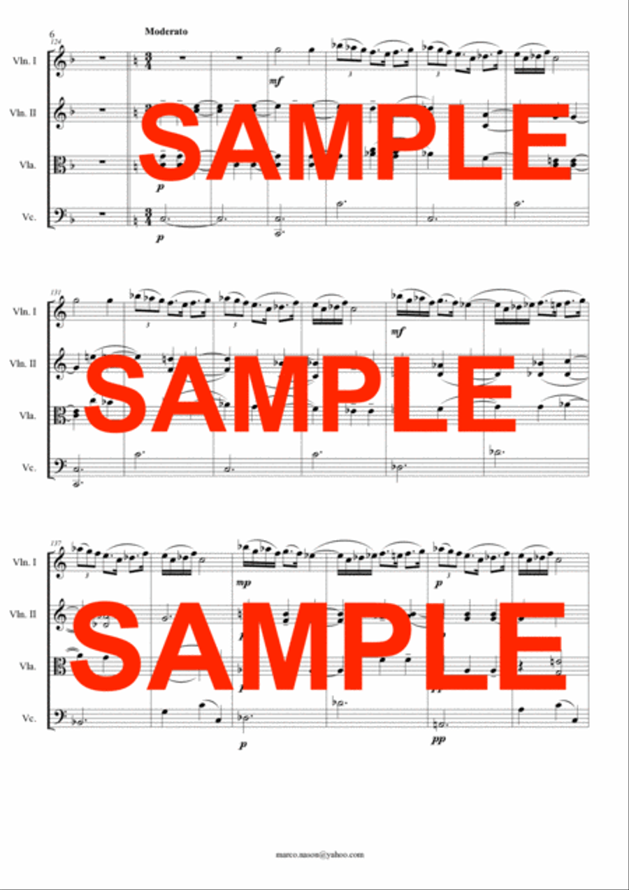 Bela Bartok - Romanian Folk Dances for string quartet String Quartet scores gallery preview page 2