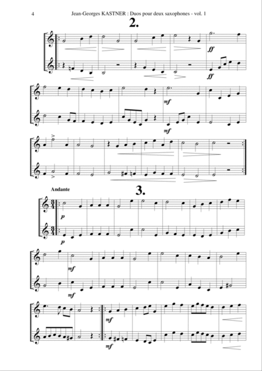 Jean-Georges Kastner: Duos vol 1 (duos no. 1-39) for two saxophones Woodwind Duet scores gallery preview page 4