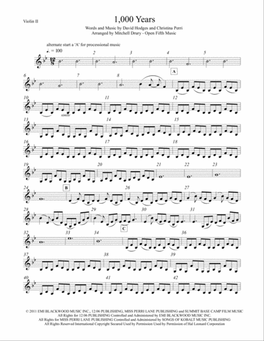 A Thousand Years String Quartet scores gallery preview page 3