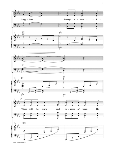 HE IS THE MESSIAH, SATB Choral Music from Gary Lanier (Includes Score and Parts) image number null