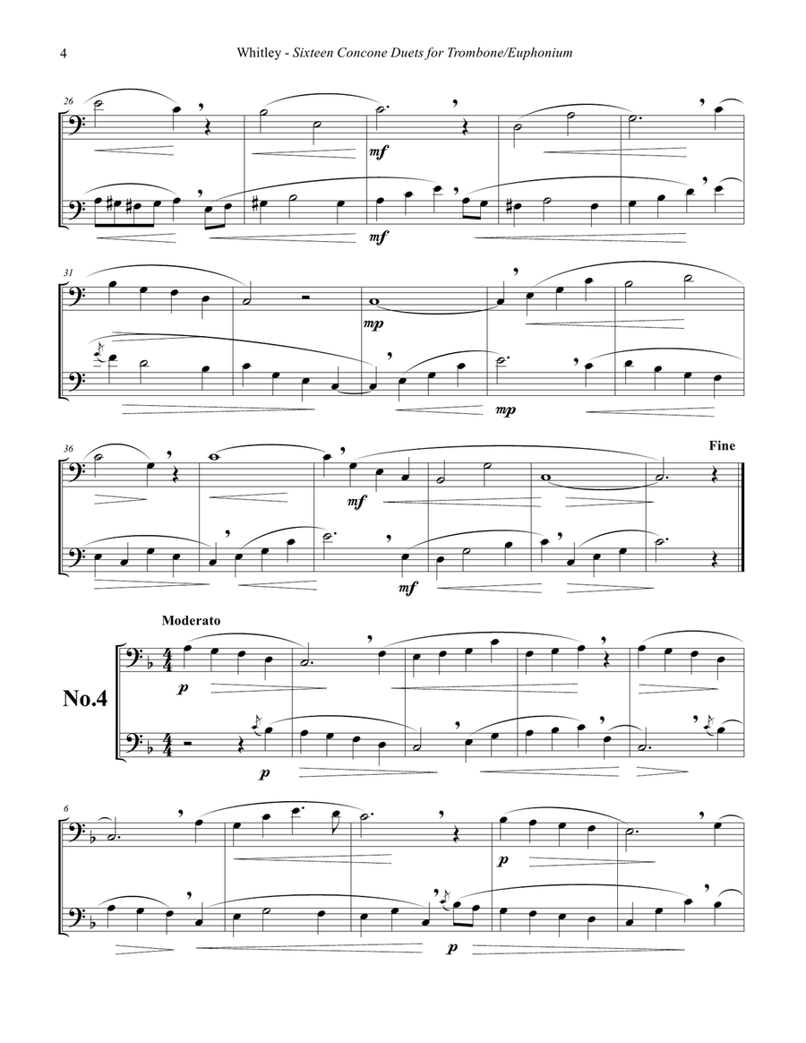 Sixteen Duets from selected Vocalises for Trombone or Euphonium Euphonium scores gallery preview page 6