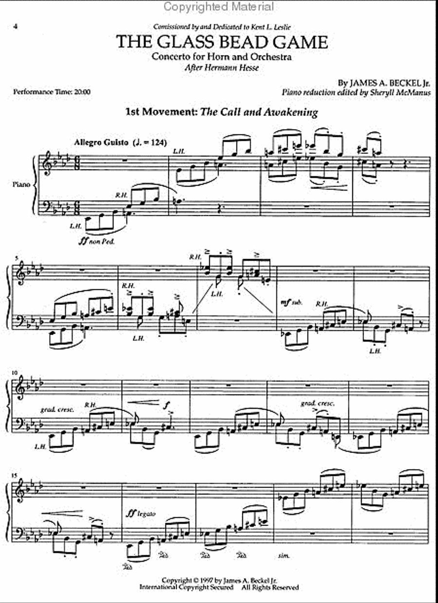 The Glass Bead Game The Glass Bead Game Horn Solo scores gallery preview page 2