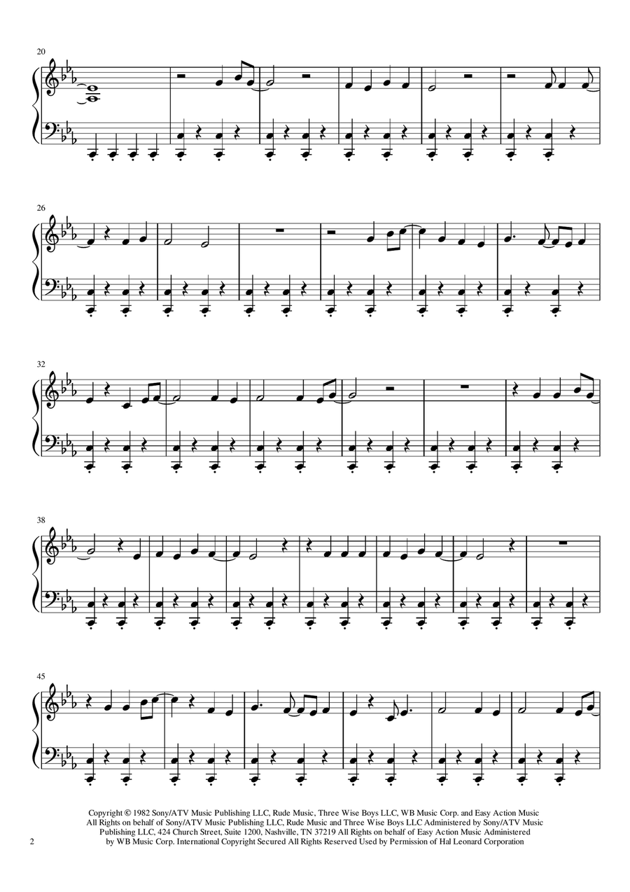 Eye Of The Tiger Easy Piano scores gallery preview page 2