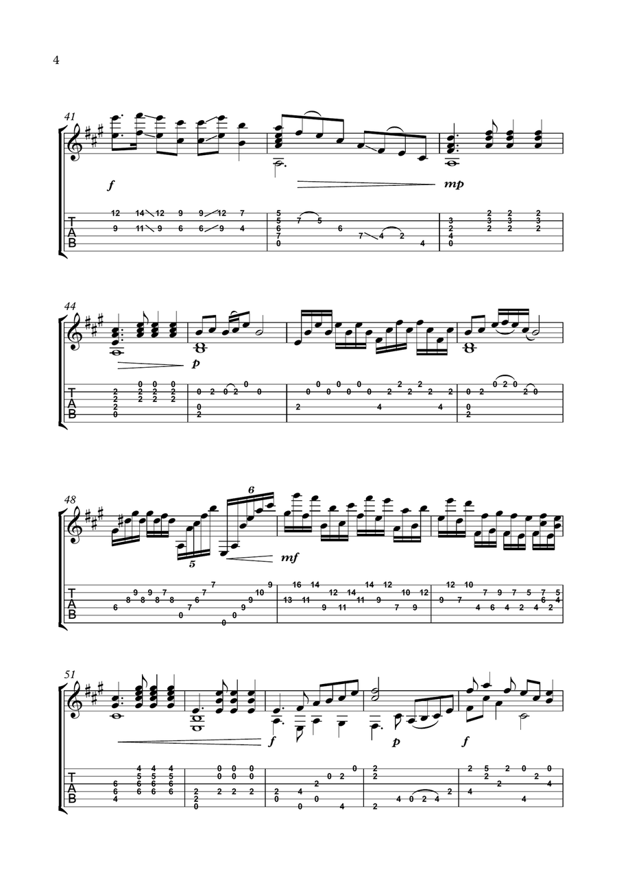 Silver Clouds Chasing The Moon Guitar Tablature scores gallery preview page 4