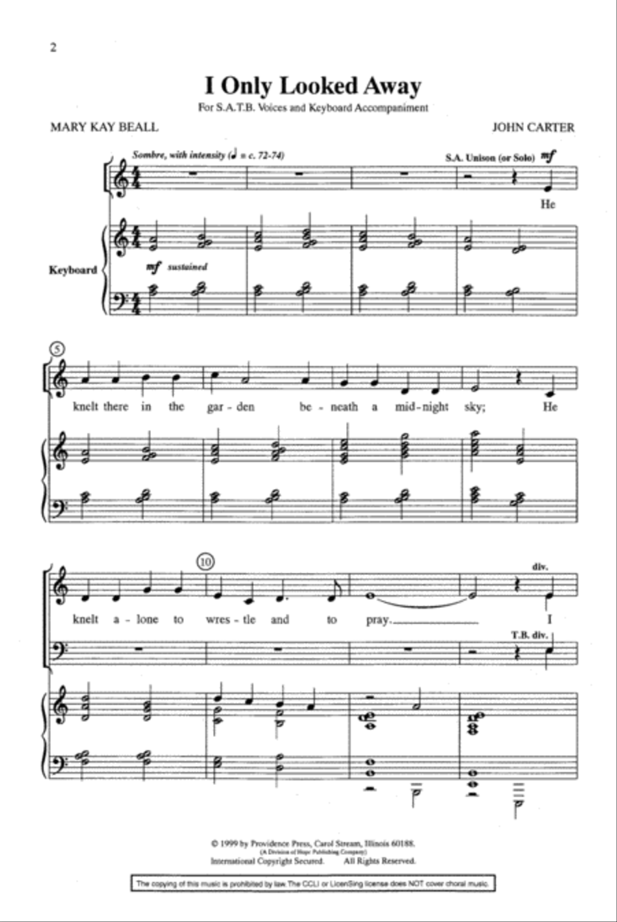 I Only Looked Away I Only Looked Away 4-Part scores gallery preview page 2