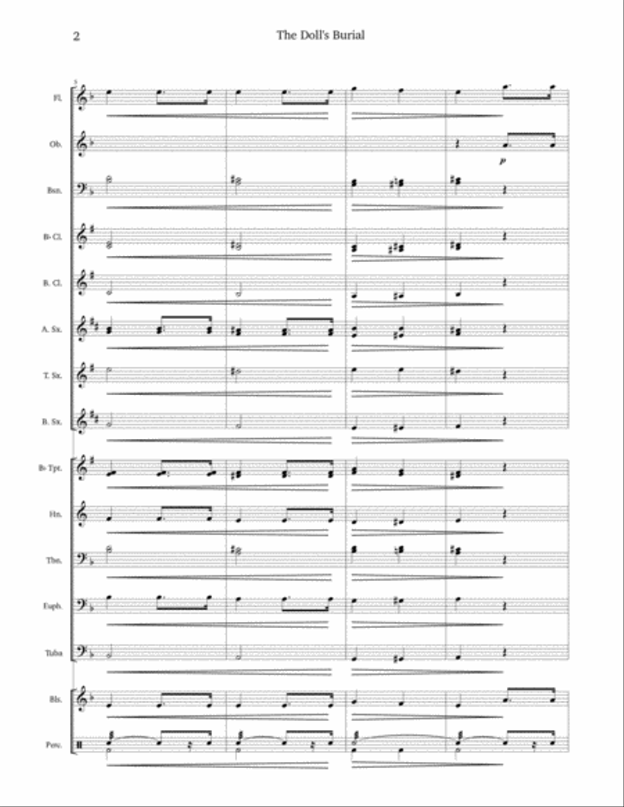 The Doll's Burial (Funeral March) Concert Band scores gallery preview page 2