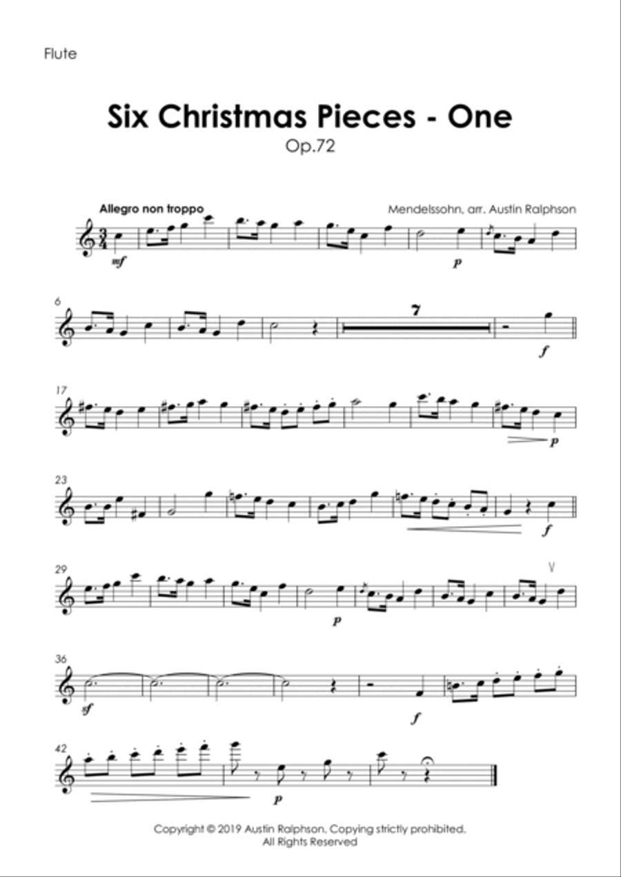 Six Christmas Pieces (Sechs Kinderstücke für das Pianoforte) Op.72: Number 1 of 6 - wind quintet Woodwind Quintet scores gallery preview page 3