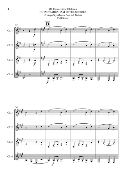 Oh Come Little Children - Clarinet Quartet image number null