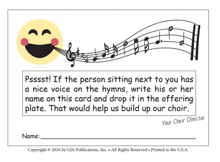 Choir Recruitment Cards