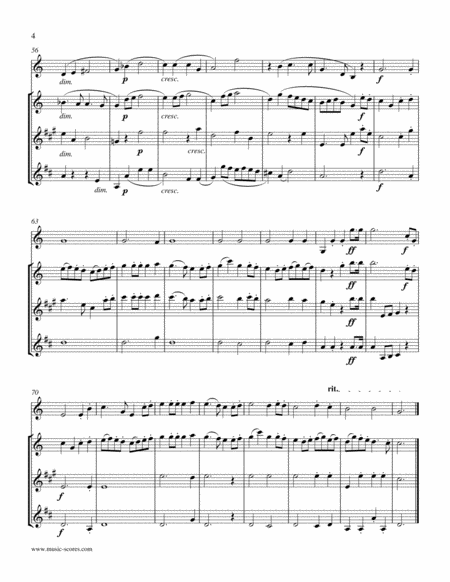 Rondeau: Bridal Fanfare - Violin, Flute, Alto Saxophone and Bass Clarinet image number null