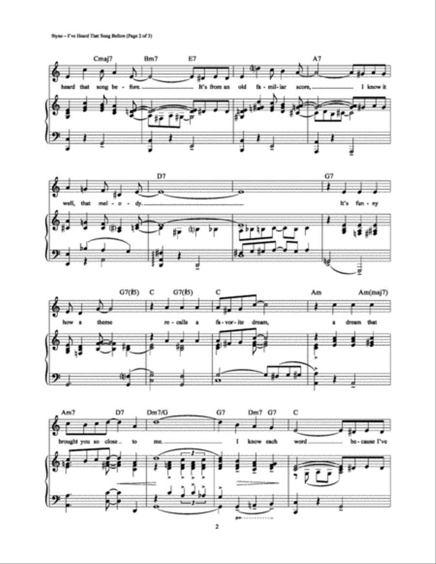 I've Heard That Song Before Piano, Vocal, Guitar scores gallery preview page 2