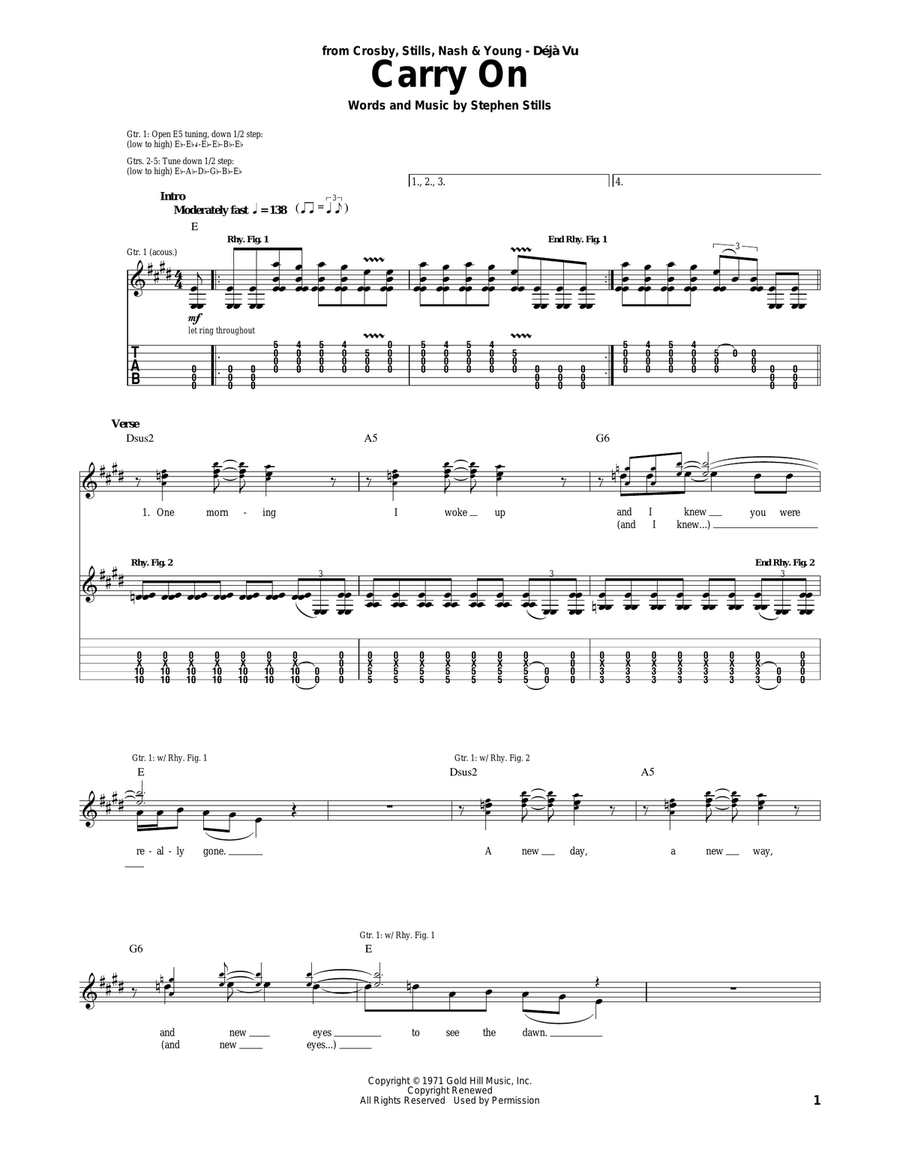 Carry On Carry On Acoustic Guitar scores gallery preview page 1