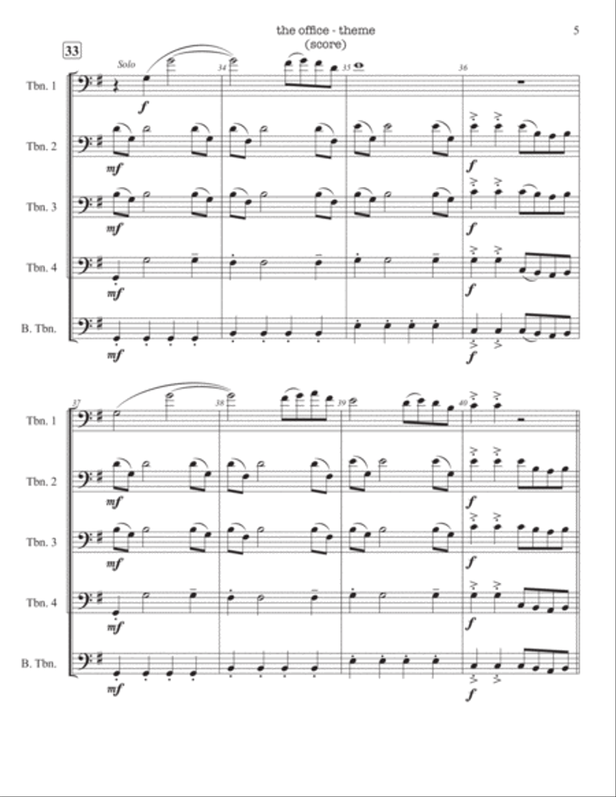 The Office - Theme The Office - Theme Bass Trombone scores gallery preview page 6