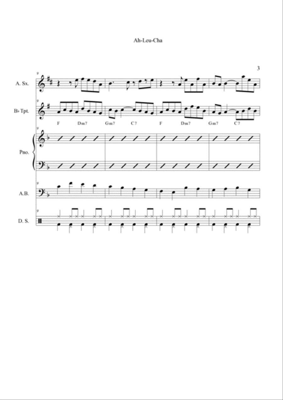 Ah-leu-cha Jazz Ensemble scores gallery preview page 3