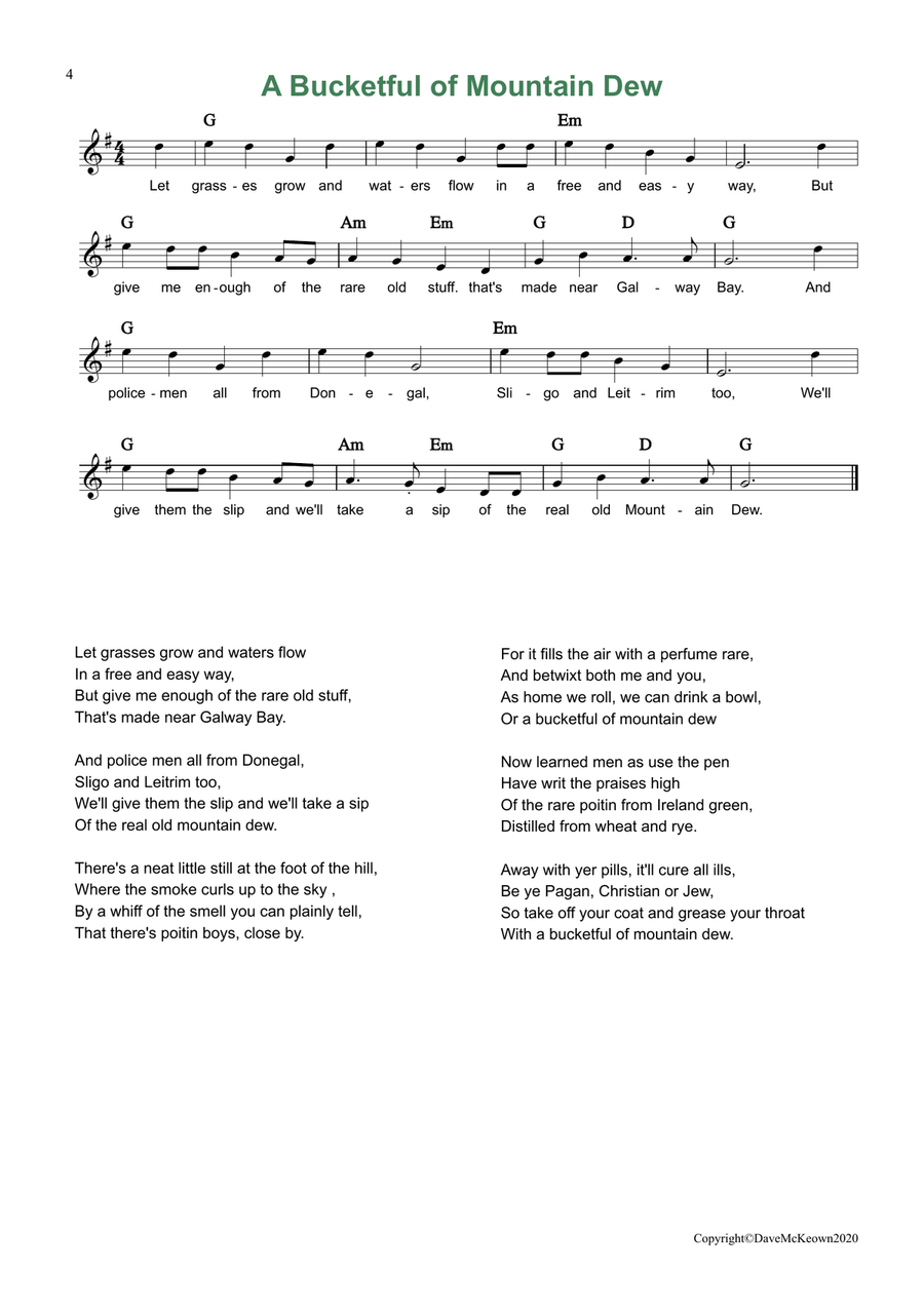 24 Favourite Songs of Ireland, for Tin Whistle Tin Whistle scores gallery preview page 4