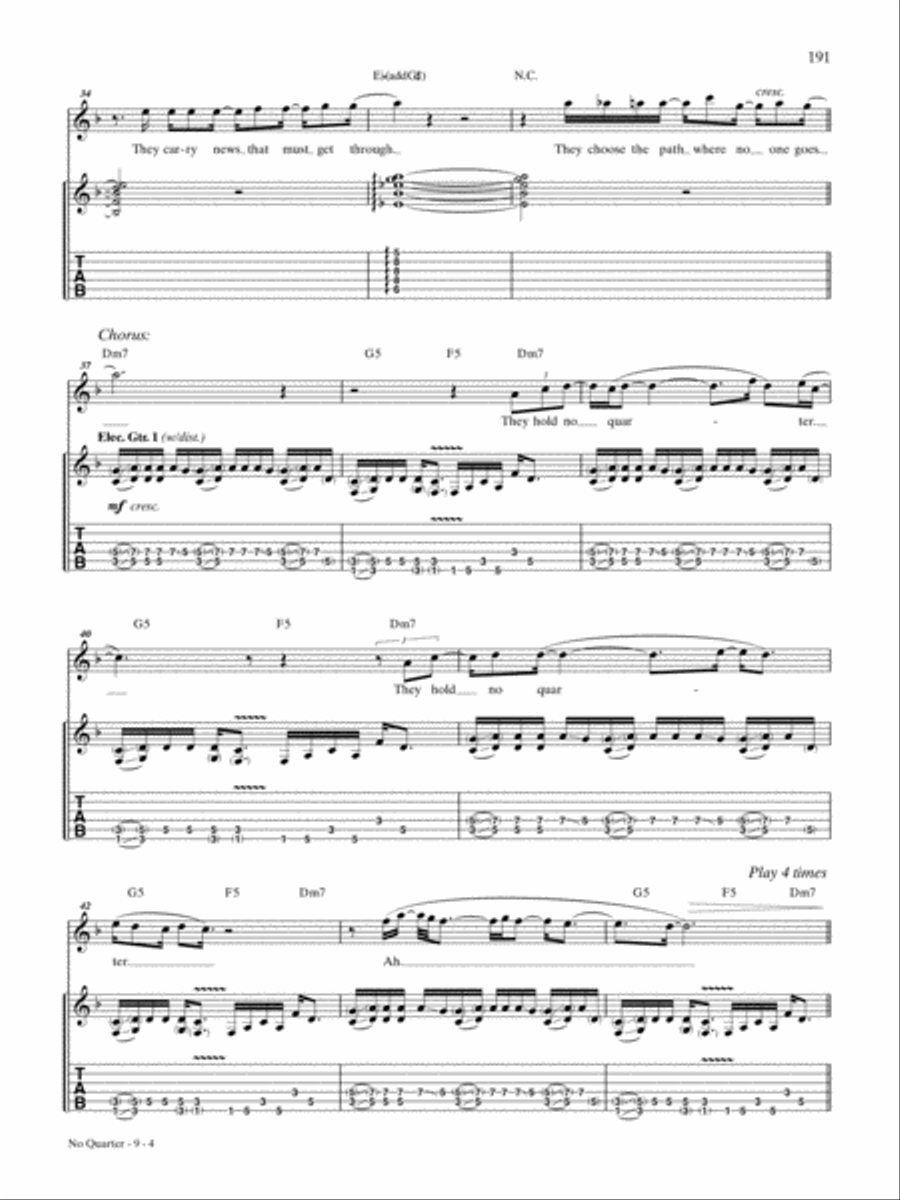 No Quarter Guitar Tablature scores gallery preview page 4