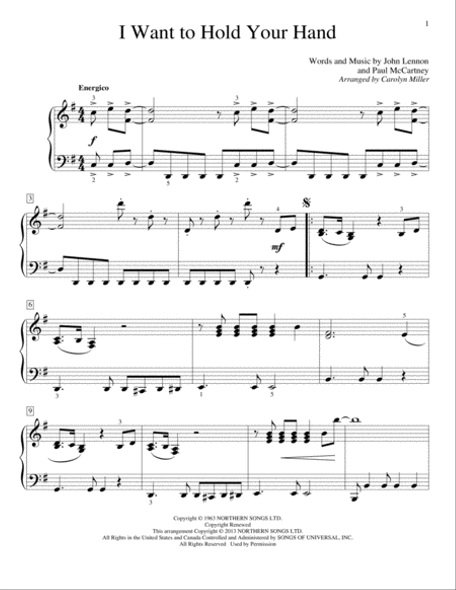 I Want To Hold Your Hand Piano Method scores gallery preview page 1