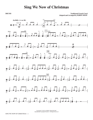 Sing We Now of Christmas (arr. Kirby Shaw) - Drums