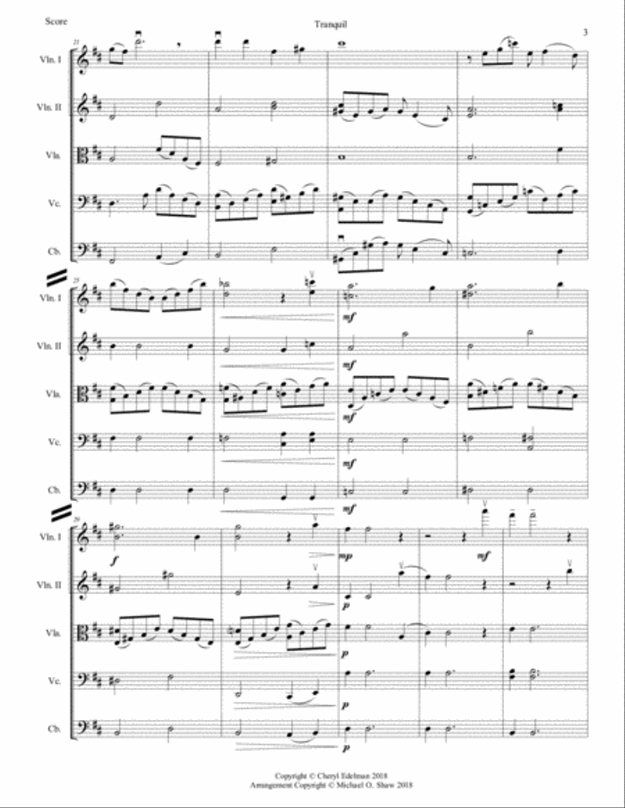 Tranquil for String Orchestra by Cheryl Edelman String Orchestra scores gallery preview page 4