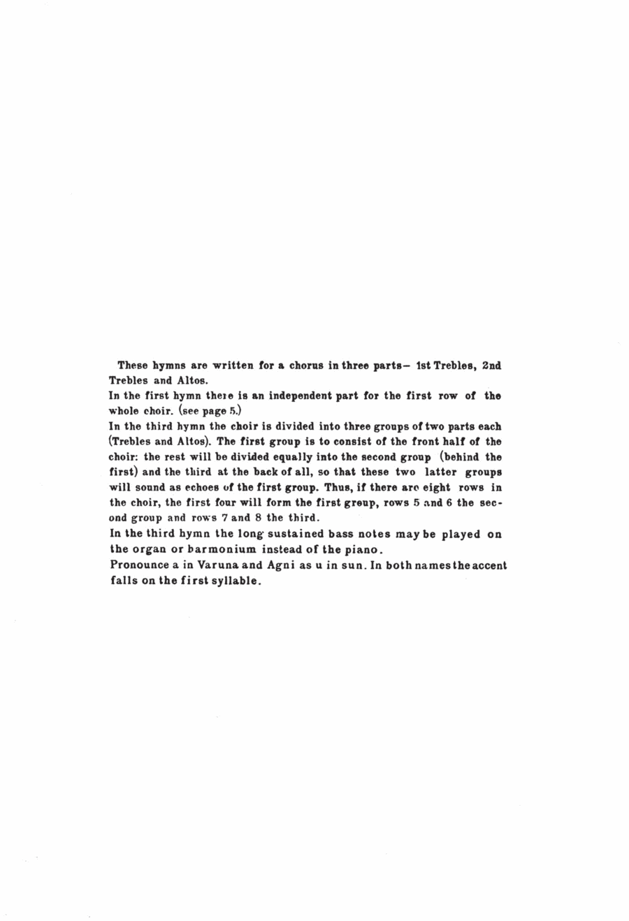 Choral Hymns from the Rig-Veda, Group 2 2-Part scores gallery preview page 1