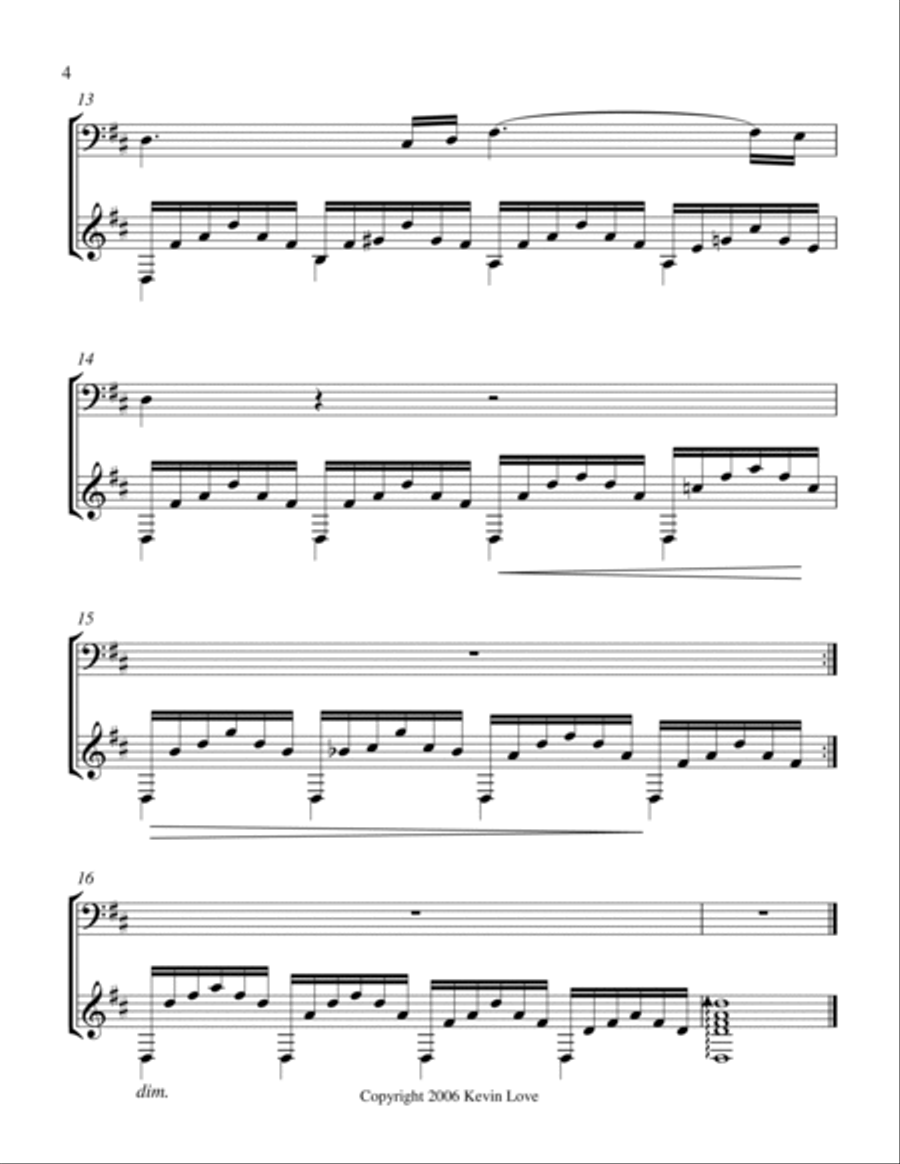 Ave Maria, D Major (Cello and Guitar) - Score and Parts String Duet scores gallery preview page 4