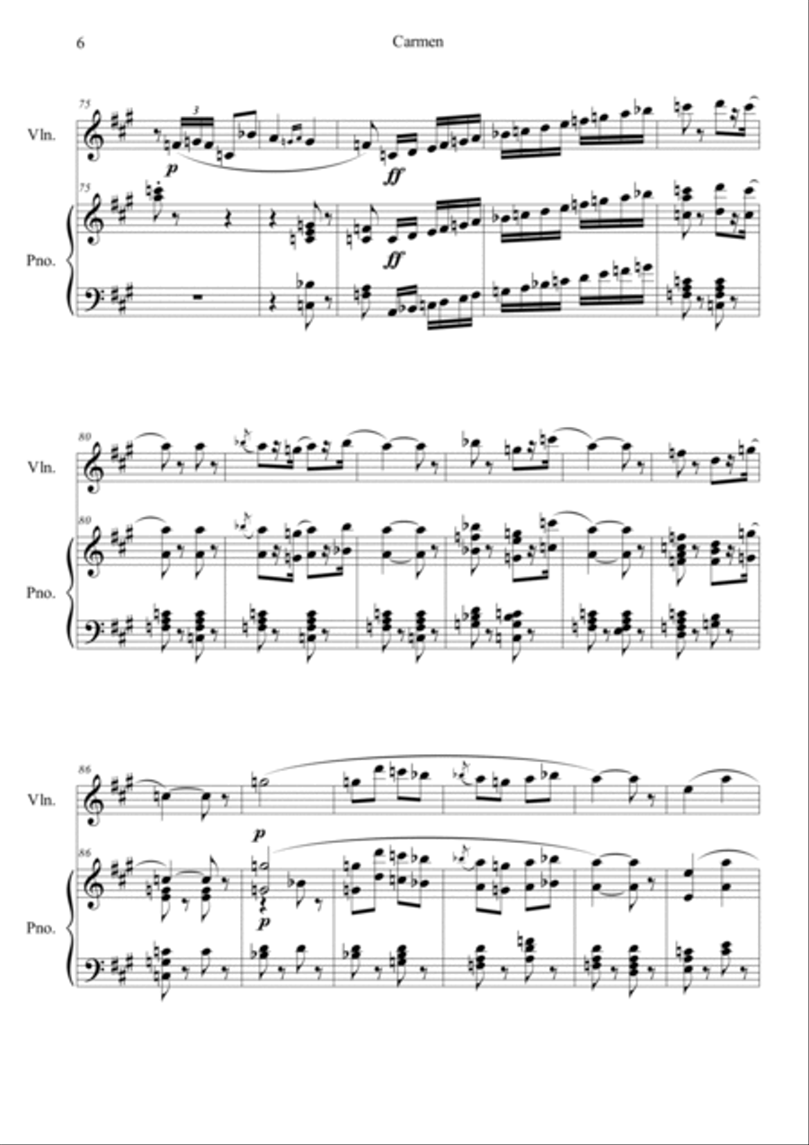Carmen No.1 Prelude Violin Solo scores gallery preview page 6