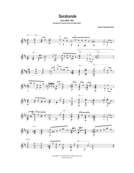 Sarabande and Double - BWV 1002