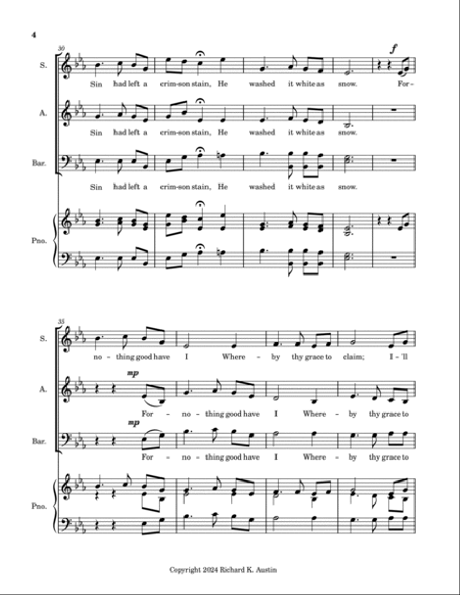 Jesus Paid It All 3-Part scores gallery preview page 4