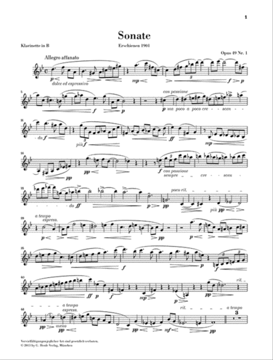 Max Reger – Sonatas and Pieces Clarinet Solo scores gallery preview page 5