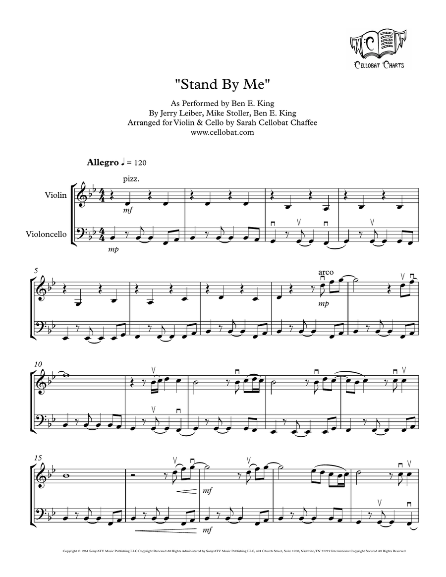 Stand By Me by Ben E. King String Duet - Digital Sheet Music
