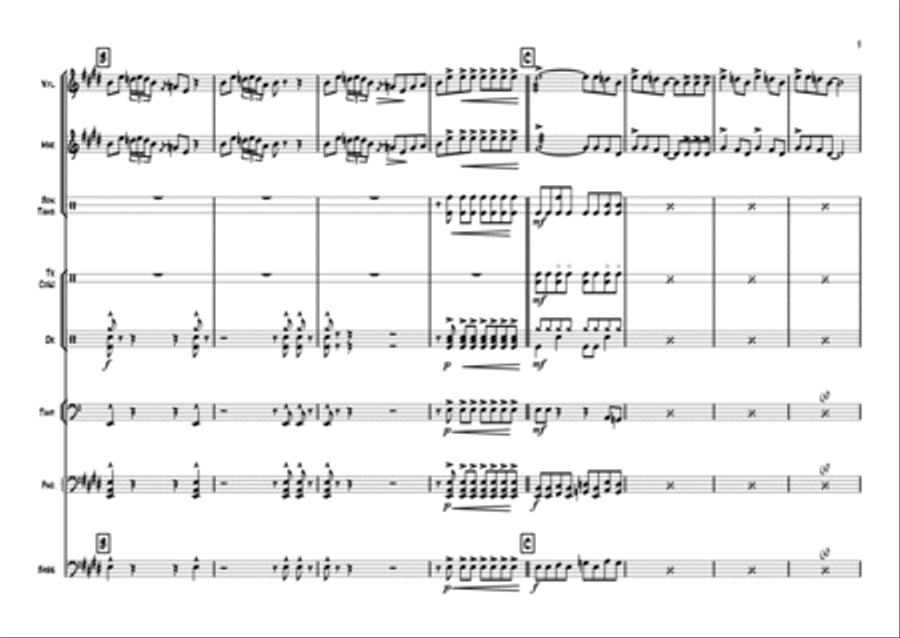 Peter Gunn Percussion Ensemble scores gallery preview page 3