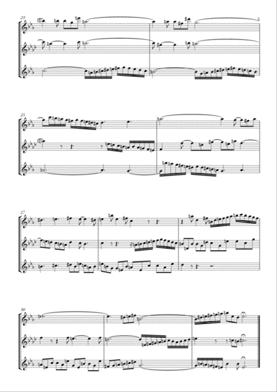 Two Sinfonias in C arranged for Flute Trio Flute Trio scores gallery preview page 5