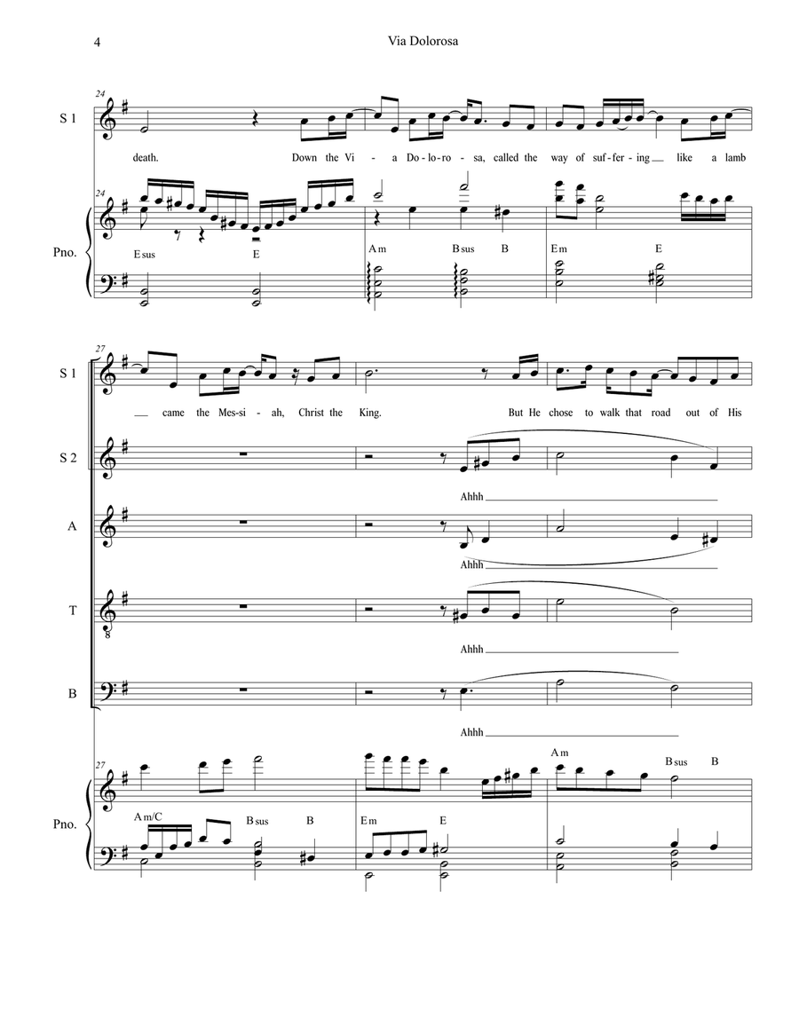Via Dolorosa Via Dolorosa Piano, Vocal scores gallery preview page 4