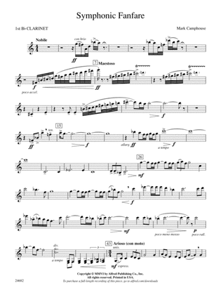 Symphonic Fanfare: 1st B-flat Clarinet