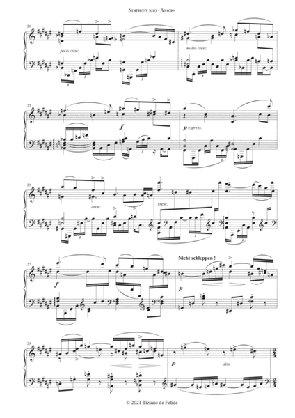 Mahler Symphony 10 Adagio (Piano)