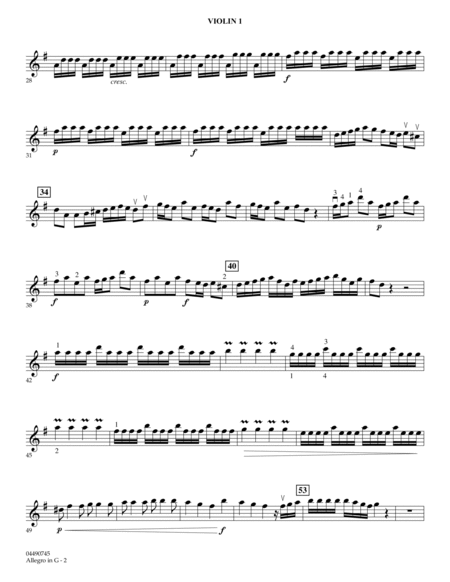 Allegro in G - Violin 1