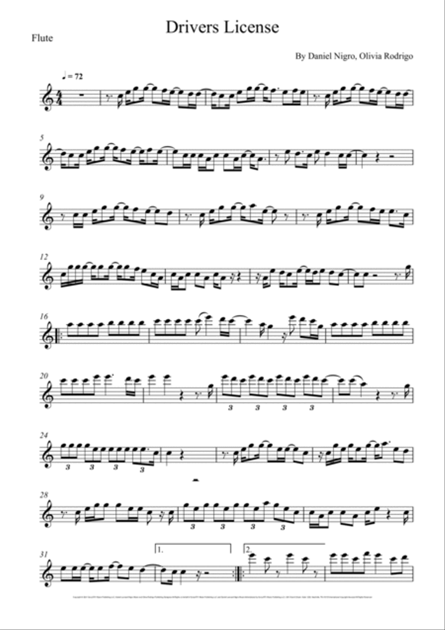 Drivers License Drivers License Flute Solo scores gallery preview page 5