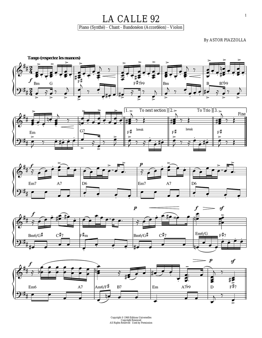 La Calle 92 La Calle 92 Piano Solo scores gallery preview page 1