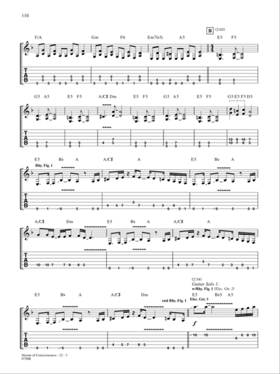 Stream of Consciousness Stream of Consciousness Guitar Tablature scores gallery preview page 3