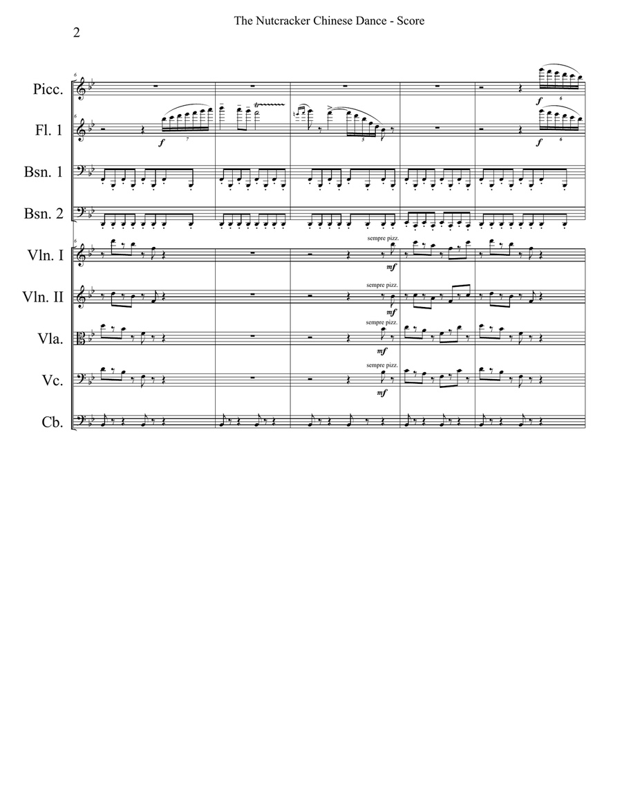 Chinese Dance from The Nutcracker for Full Orchestra Full Orchestra scores gallery preview page 2