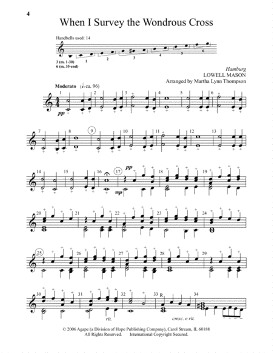 Ring with 6 for Lent and Easter Handbell Choir scores gallery preview page 3