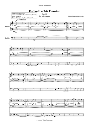 Ostende nobis Domine, Op. 46 (2018) for solo organ