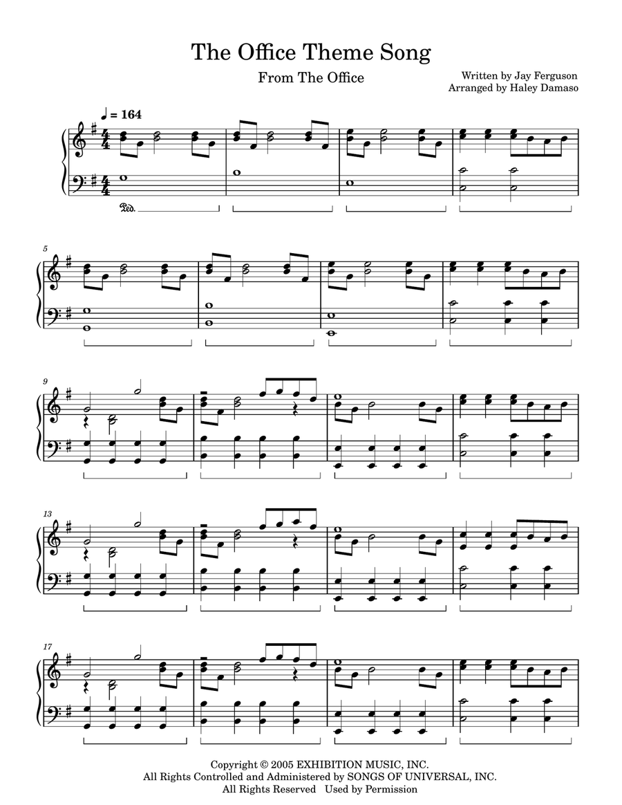 The Office - Theme Piano Solo scores gallery preview page 1